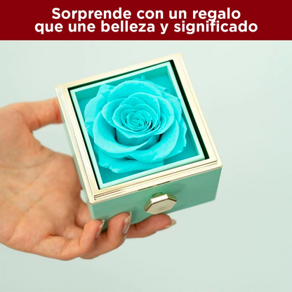 Porta-Joyas con Rosa que Dura 5 Años + Collar Sofisticado | El Regalo Inolvidable para Momentos Especiales
