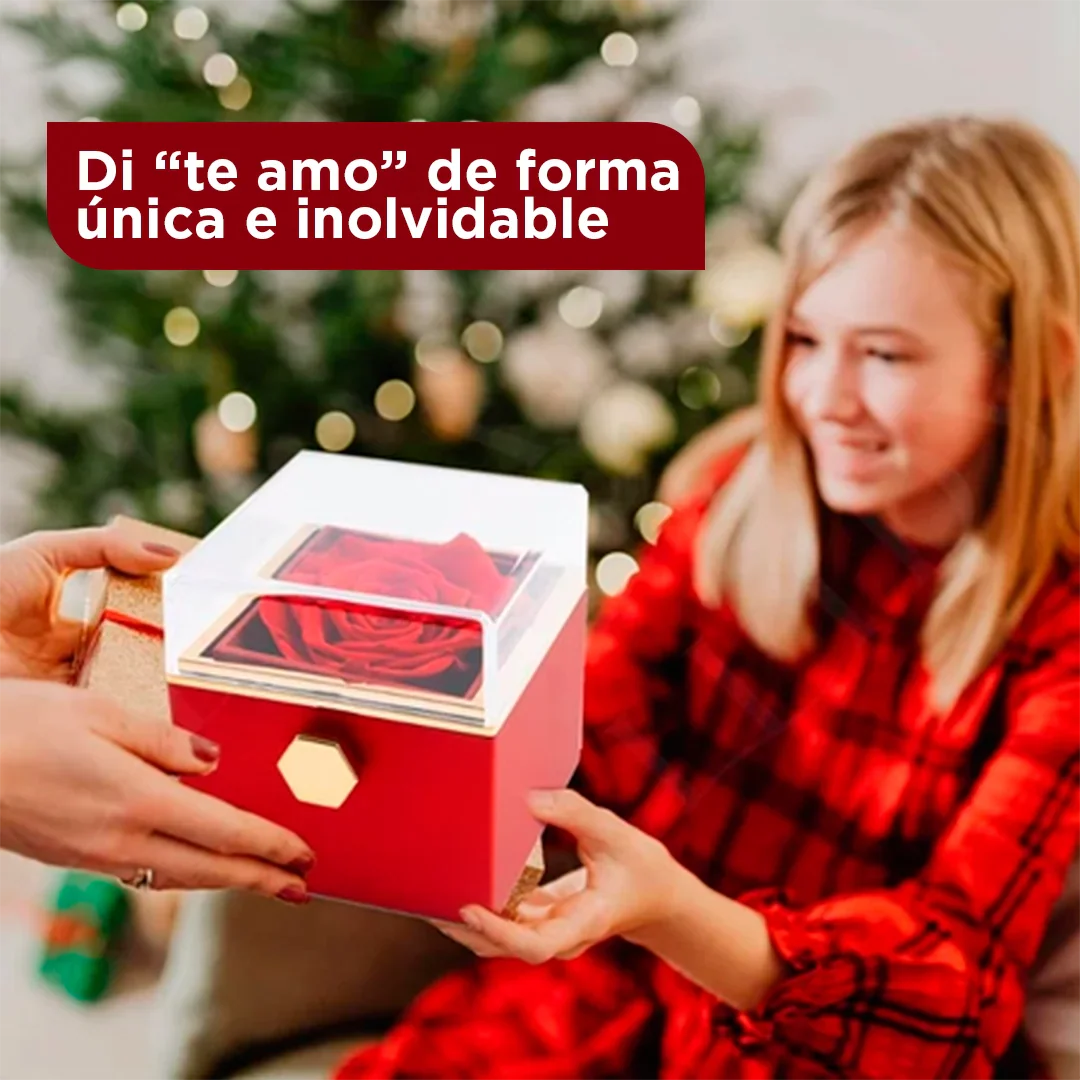 Porta-Joyas con Rosa que Dura 5 Años + Collar Sofisticado | El Regalo Inolvidable para Momentos Especiales