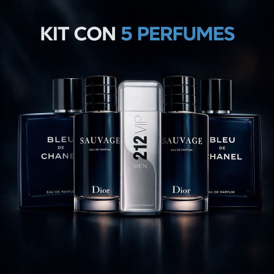 LIQUIDACIÓN DE STOCK - 5 Perfumes Masculinos Importados (100ml) - Sauvage Dior | Bleu de Chanel | 212 VIP Black