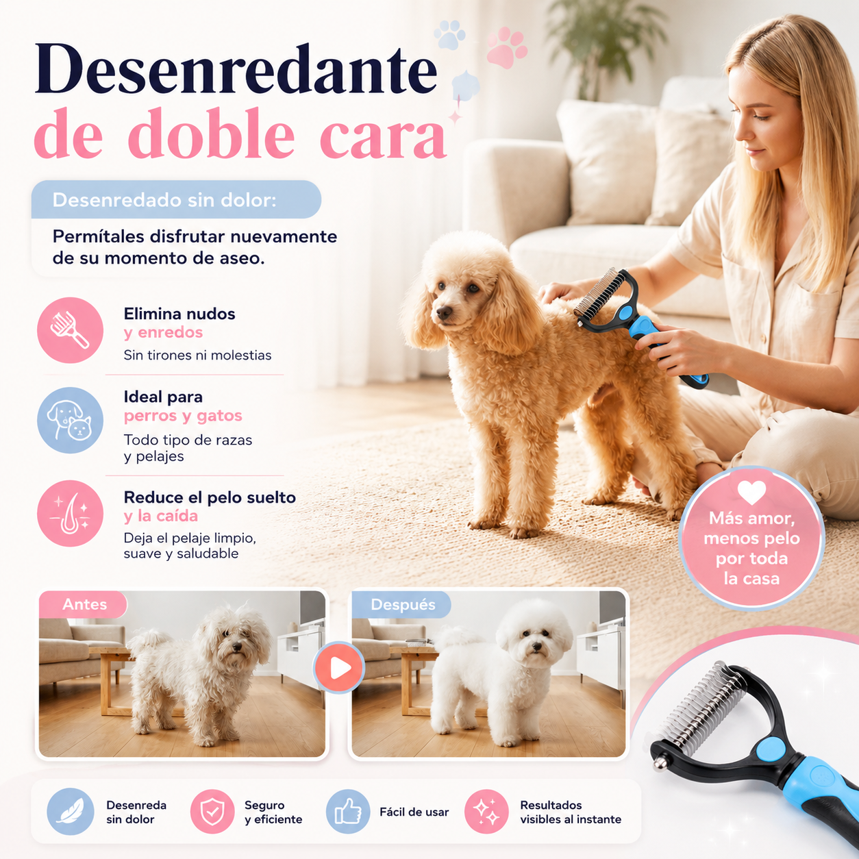 ¿Cansado de encontrar pelo de mascota por toda la casa?