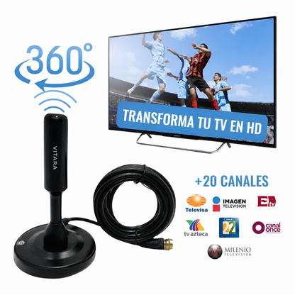 Antena Digital HDMax Ve +20 Canales en HD Gratis, Sin Mensualidad, Sin Internet