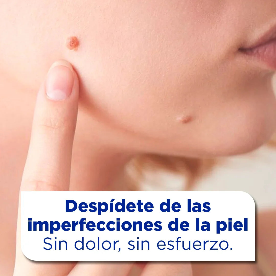 Piel sin manchas ni verrugas en días – Derma Clear, compacto y fácil de usar