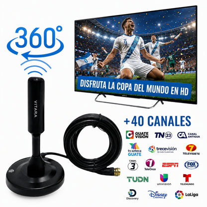 Antena Digital Vitara HDMax +20 Canales en HD Gratis