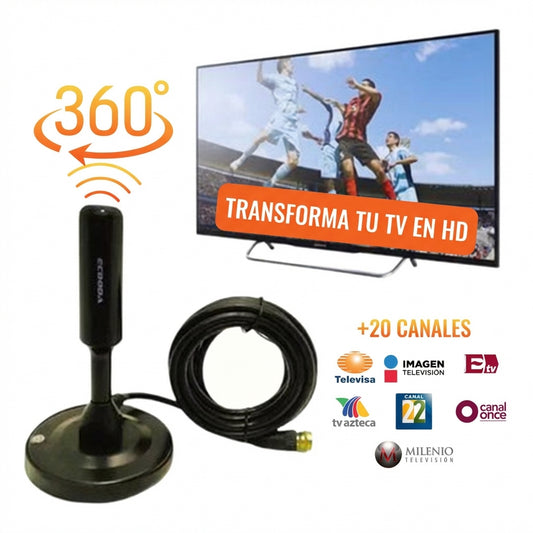 Antena Digital HDMax Ve +20 Canales en HD Gratis, Sin Mensualidad, Sin Internet